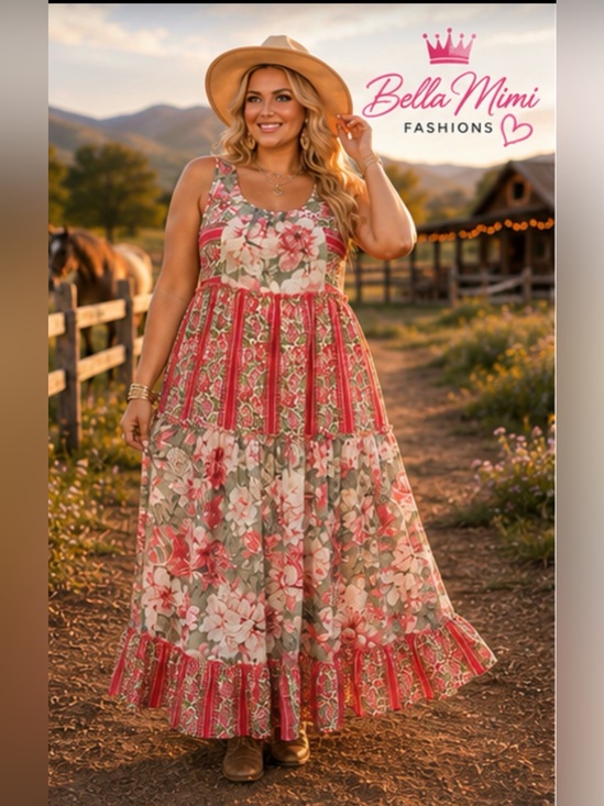 Davi & Dani Dresses & Skirts - 🌺🌸🌹DAVI & DANI Floral Patchwork Boho Maxi Dress – Size 3X 🌸 BRB SL 8